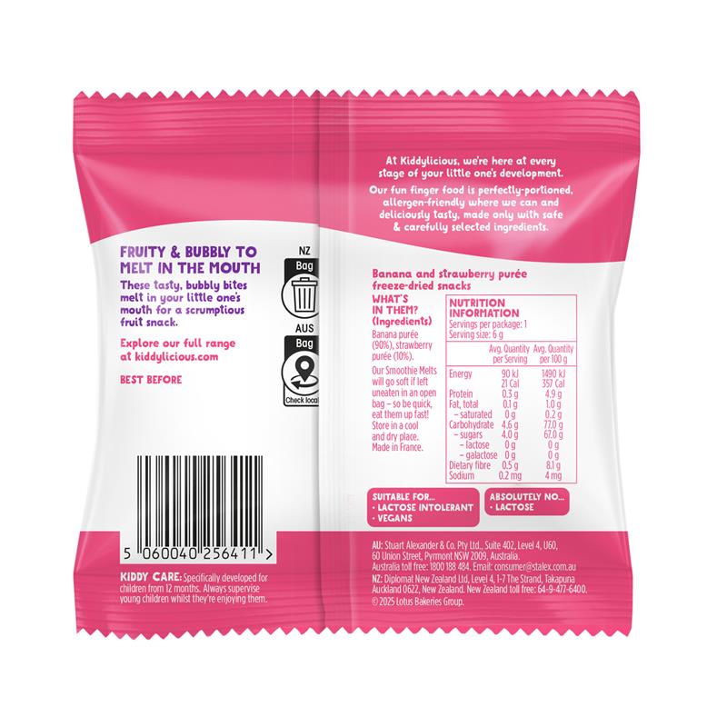 Load image into Gallery viewer, Kiddylicious Melts Strawberry and Banana 6g
