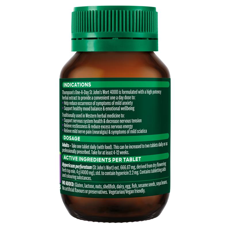 Load image into Gallery viewer, Thompson's One-A-Day St. John's Wort 4000mg 60 Tablets
