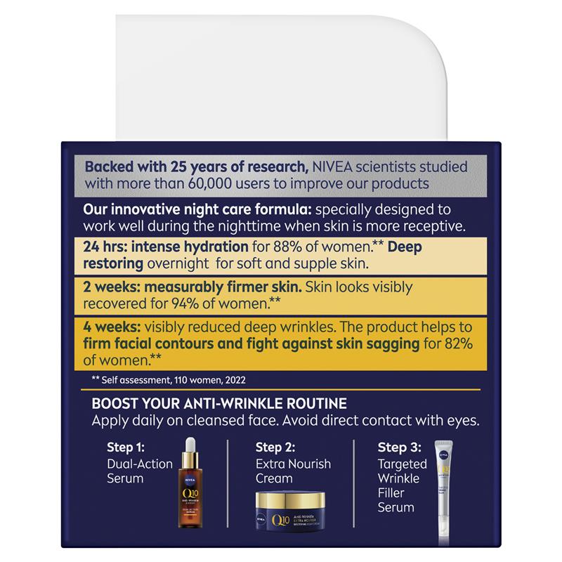 Load image into Gallery viewer, NIVEA Q10 Anti-Wrinkle Extra Nourish Deep Restoring Night Cream 50ml
