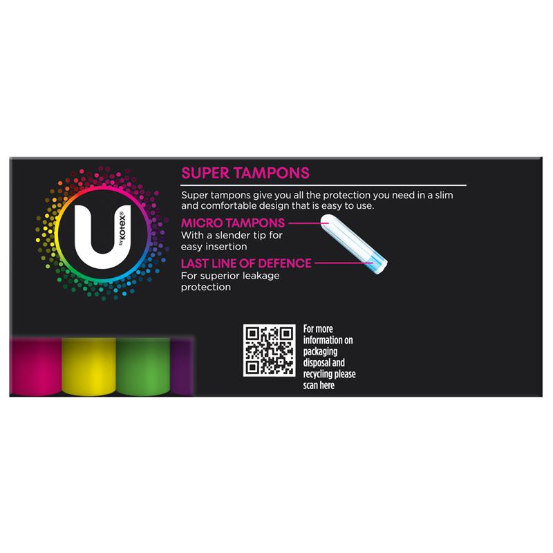 Load image into Gallery viewer, U by Kotex Slim Tampons Super 32 Pack
