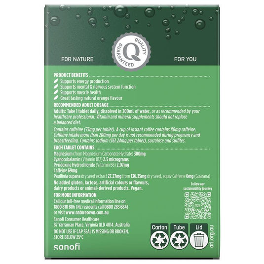 Nature's Own Magnesium + Energy Effervescent 60 Tablets