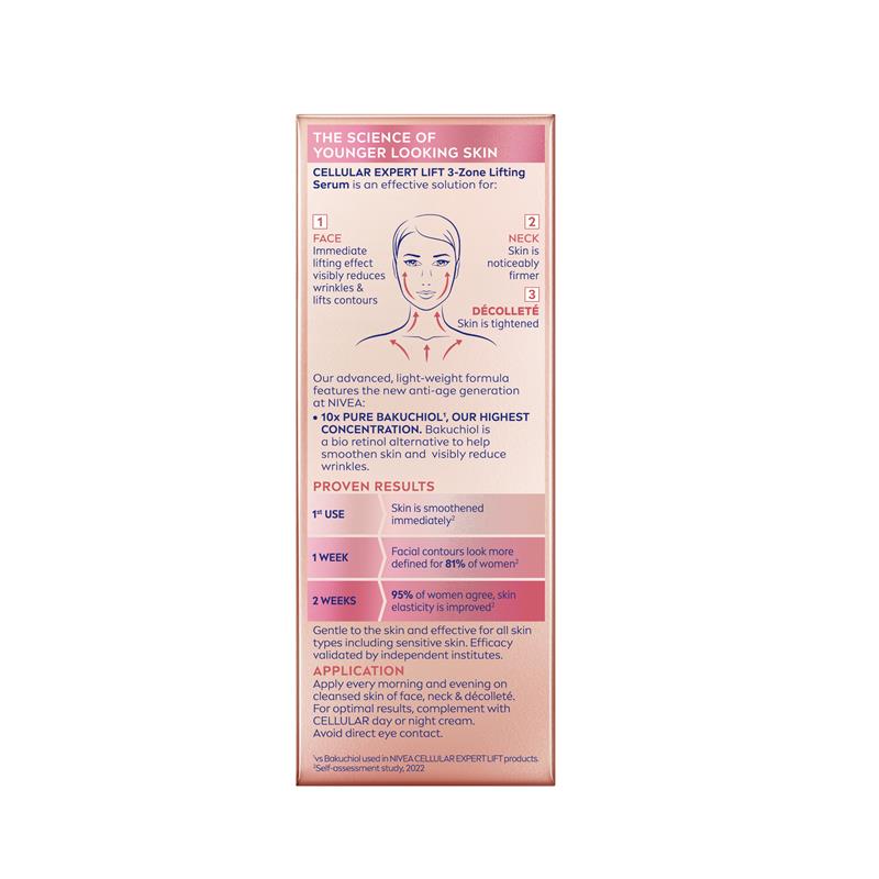 Load image into Gallery viewer, NIVEA Cellular Expert Lift Bakuchiol 3-Zone Lifting Serum 30ml
