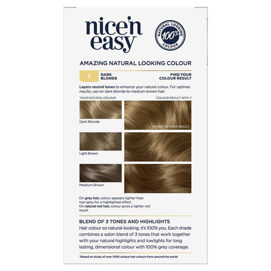 Clairol Nice N Easy 7 Natural Dark Blonde Permanent Hair Colour