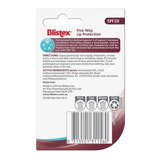 Blistex Five Way Lip Protection SPF20 4.25gm