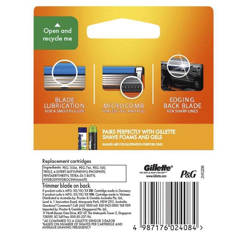 Load image into Gallery viewer, Gillette Fusion Manual Razor Blades 8 Pack
