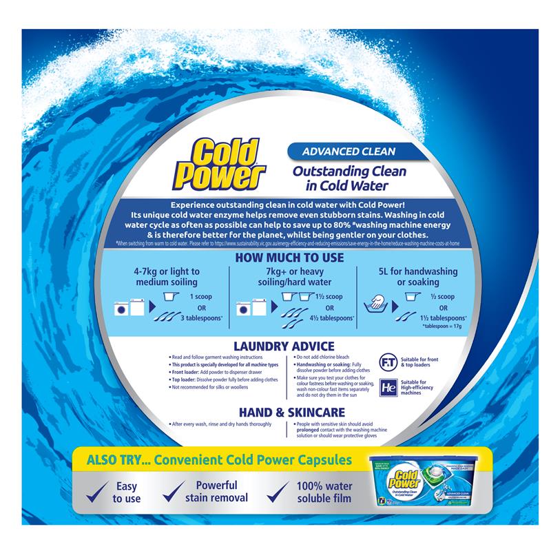 Load image into Gallery viewer, Cold Power Advanced Clean Laundry Powder 1kg
