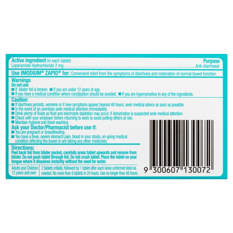 Load image into Gallery viewer, Imodium Zapid Diarrhoea Tablets 12 Pack
