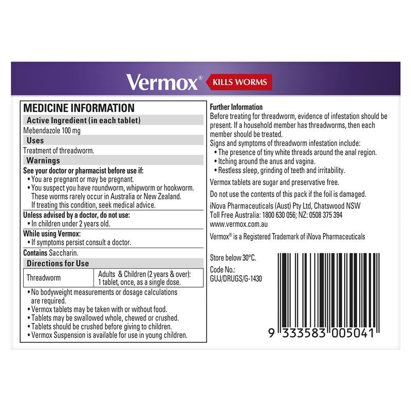 Load image into Gallery viewer, Vermox Worming Treatment Orange 2 Tablets

