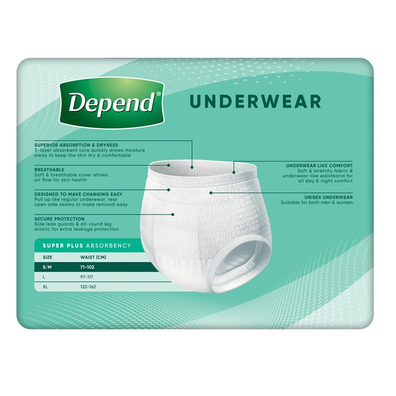 Load image into Gallery viewer, Depend Unisex Underwear Super Plus Small/Medium 10 Pack
