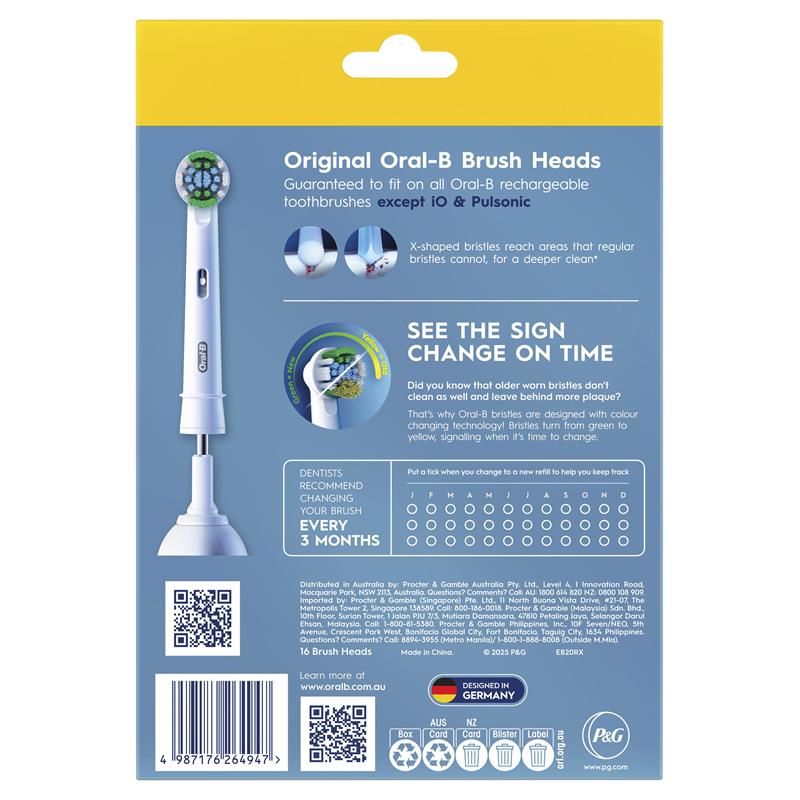 Load image into Gallery viewer, Oral B Power Toothbrush Everyday Clean Refills 16 Pack
