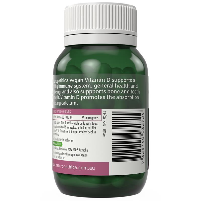 Load image into Gallery viewer, Naturopathica Vegan Vitamin D 60 Capsules
