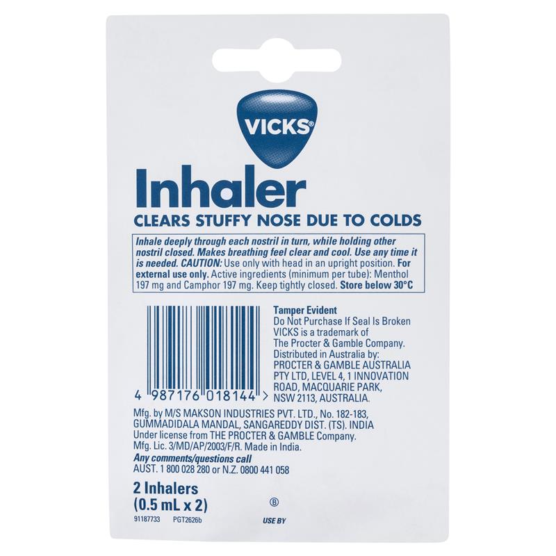 Load image into Gallery viewer, Vicks Inhaler Nasal Decongestant 2 Pack
