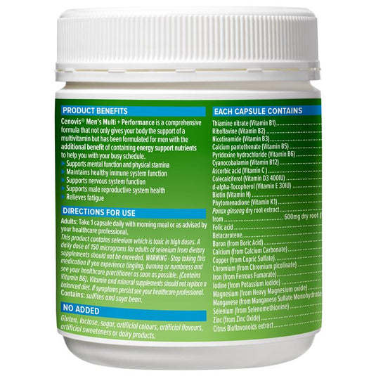 Cenovis Once Daily Mens Multi + Performance 150 Capsules