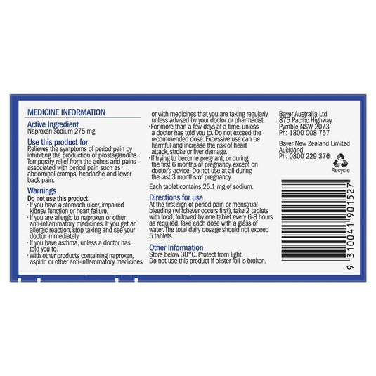 Naprogesic 275mg Tablets 24 Pack