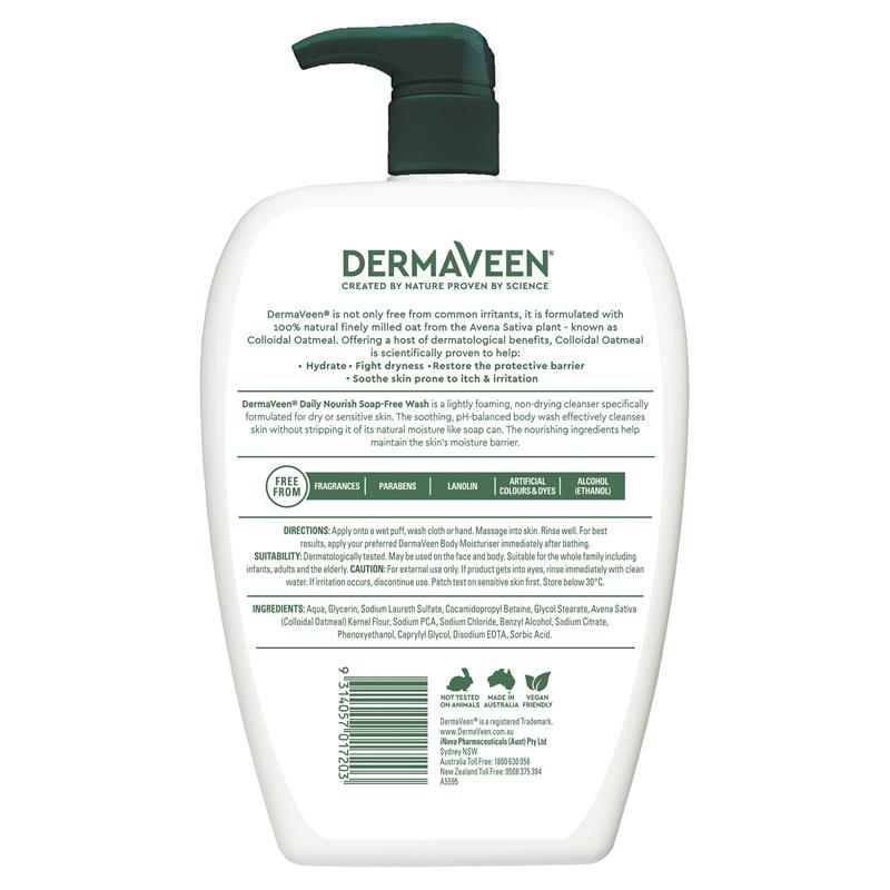 Load image into Gallery viewer, DermaVeen Daily Nourish Soap Free Wash 1.25L Exclusive Size
