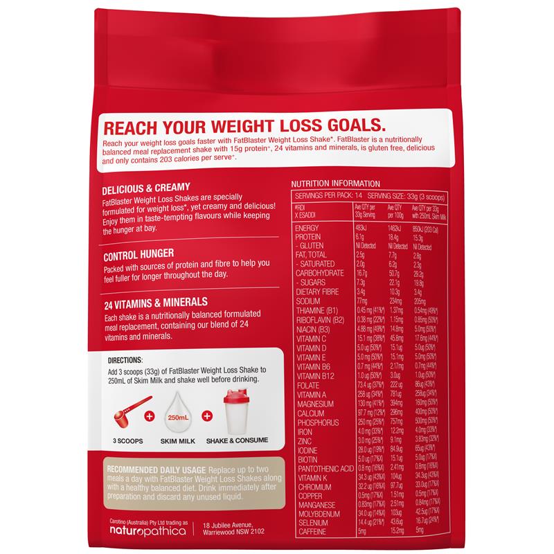 Load image into Gallery viewer, Fatblaster Weight Loss Shake Red Pouch Mocha 465g
