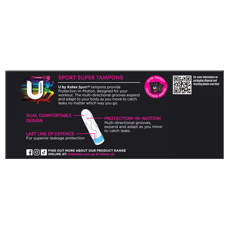 Load image into Gallery viewer, U By Kotex Sport Tampons Super 16 Pack
