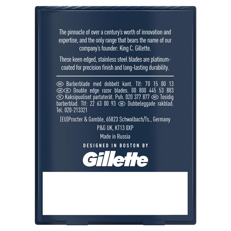 Load image into Gallery viewer, King C Gillette Double Edge Safety Razor Blades 10 Pack
