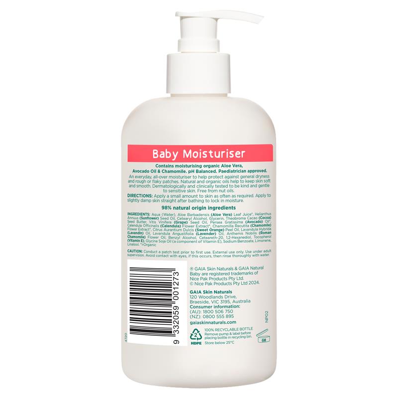Load image into Gallery viewer, Gaia Natural Baby Moisturiser 500ml
