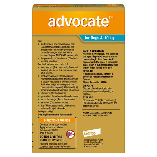 Advocate Dog Medium 4-10KG 6