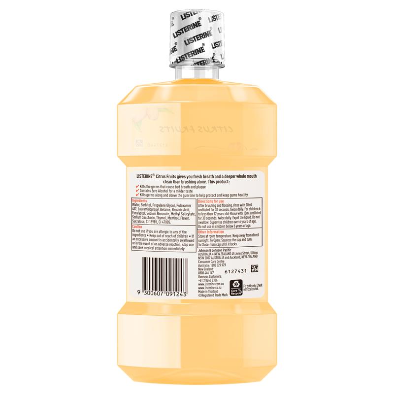 Load image into Gallery viewer, Listerine Zero Alcohol Antibacterial Mouthwash Citrus Fruits 500mL
