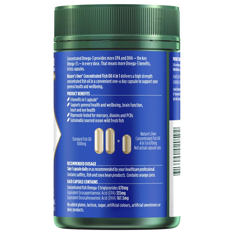 Load image into Gallery viewer, Nature's Own Concentrated Fish Oil 4 in 1 180 Capsules

