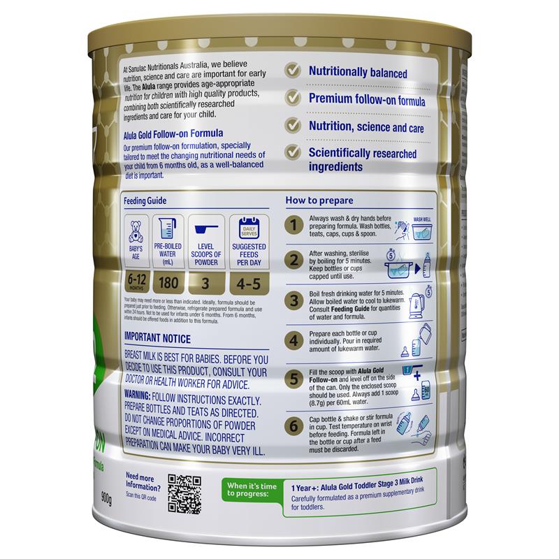 Load image into Gallery viewer, Alula Gold Stage 2 Follow-On Formula 6-12 Months 900g
