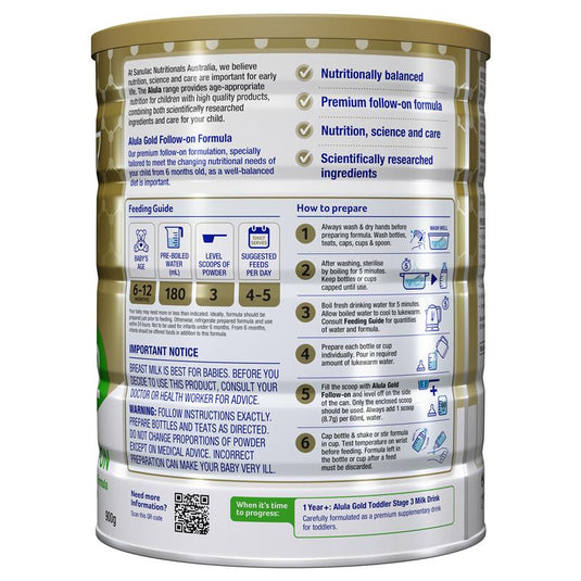 Alula Gold Stage 2 Follow-On Formula 6-12 Months 900g