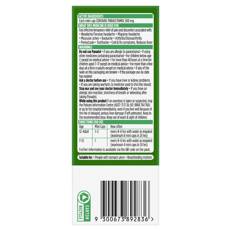 Load image into Gallery viewer, Panadol Paracetamol Pain Relief Mini Capsules 48 Capsules
