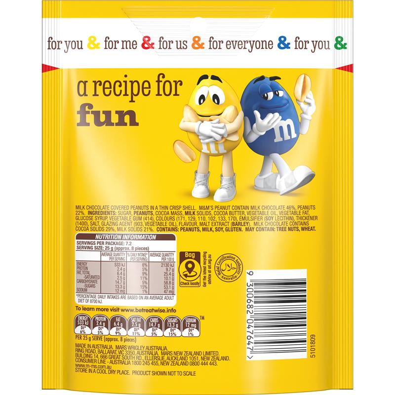 Load image into Gallery viewer, Mars M&amp;Ms Peanut Chocolate 180g
