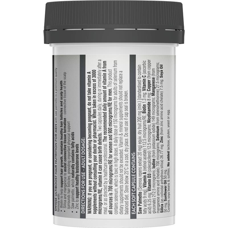 Load image into Gallery viewer, Swisse Hair Nutrition For Men 60 Capsules

