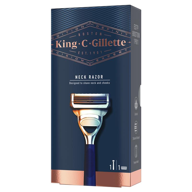 Load image into Gallery viewer, King C Gillette Neck Razor + 1 Razor Blade Refill
