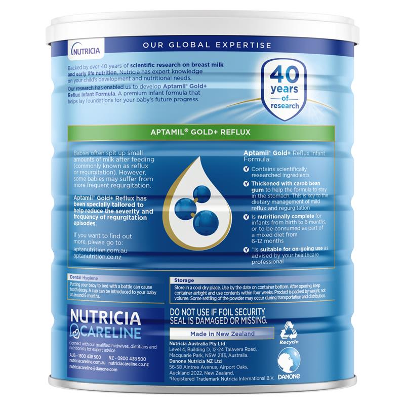Load image into Gallery viewer, Aptamil Gold+ Reflux Baby Infant Formula Regurgitation or Mild Reflux From Birth to 12 Months 900g
