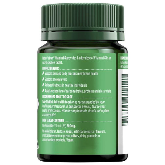 Nature's Own Vitamin B3 500mg 60 Tablets