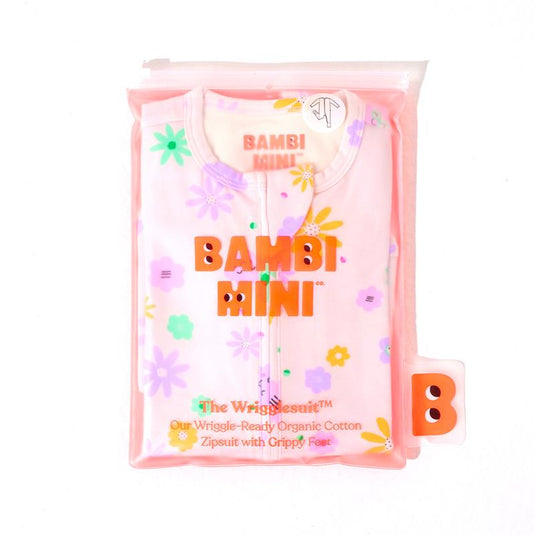 Bambi Mini Co. Wrigglesuit Girls Pink Neon Floral 3-6