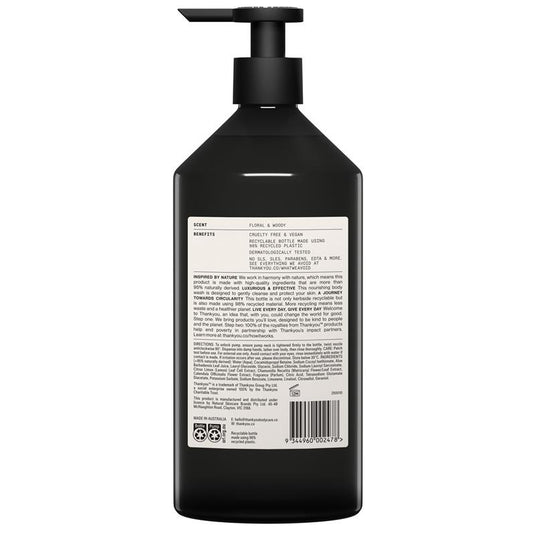 Thankyou Body Wash Botanical Geranium Rose & Wood 1L