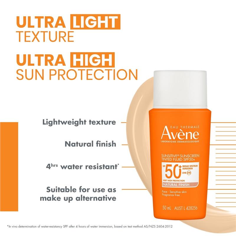Load image into Gallery viewer, Avene Sunsitive Sunscreen Tinted Fluid SPF 50+ 50ml
