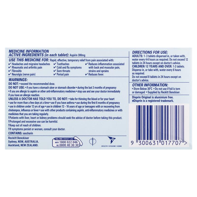 Load image into Gallery viewer, Disprin Soluble Direct Fast Acting Pain Relief Tablets 24 Pack
