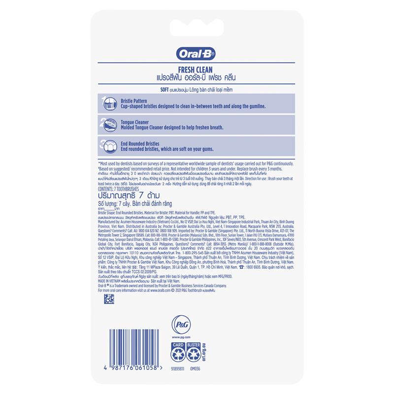 Load image into Gallery viewer, Oral B Toothbrush Fresh Clean Soft 7 Pack
