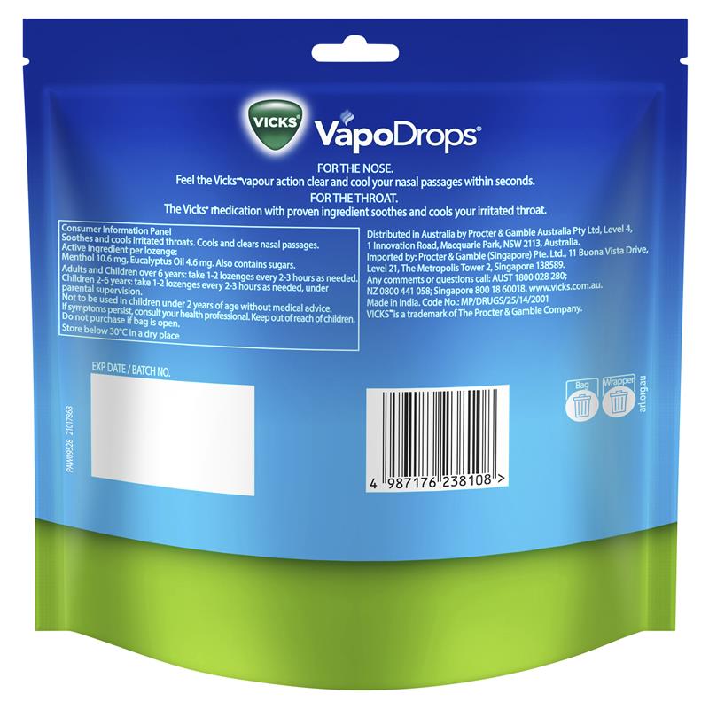 Load image into Gallery viewer, Vicks VapoDrops Original Menthol 70 Lozenges
