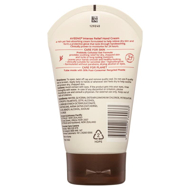 Load image into Gallery viewer, Aveeno Intense Relief Soothing Fragrance Free Hand Cream 100g
