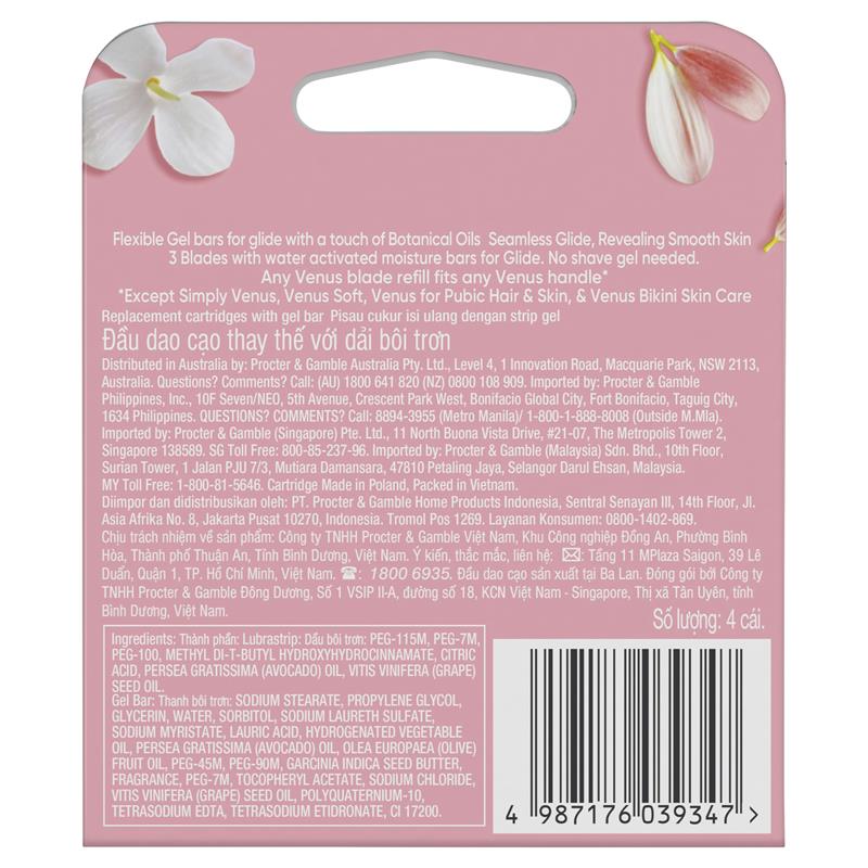 Load image into Gallery viewer, Gillette Venus Comfort Glide White Tea Blade Refills 4 Pack

