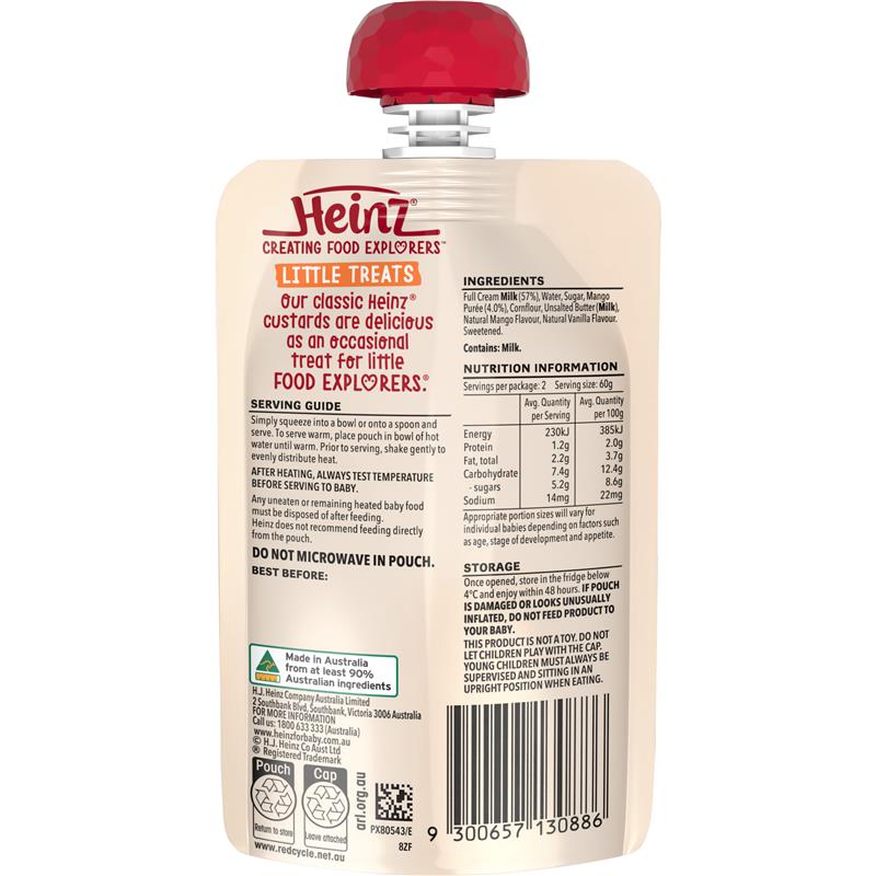 Load image into Gallery viewer, Heinz Mango Vanilla Custard Pouch 120g 8m+
