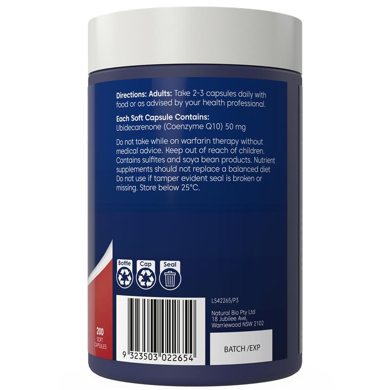 Load image into Gallery viewer, Bioglan CoQ10 50mg 200 Capsules
