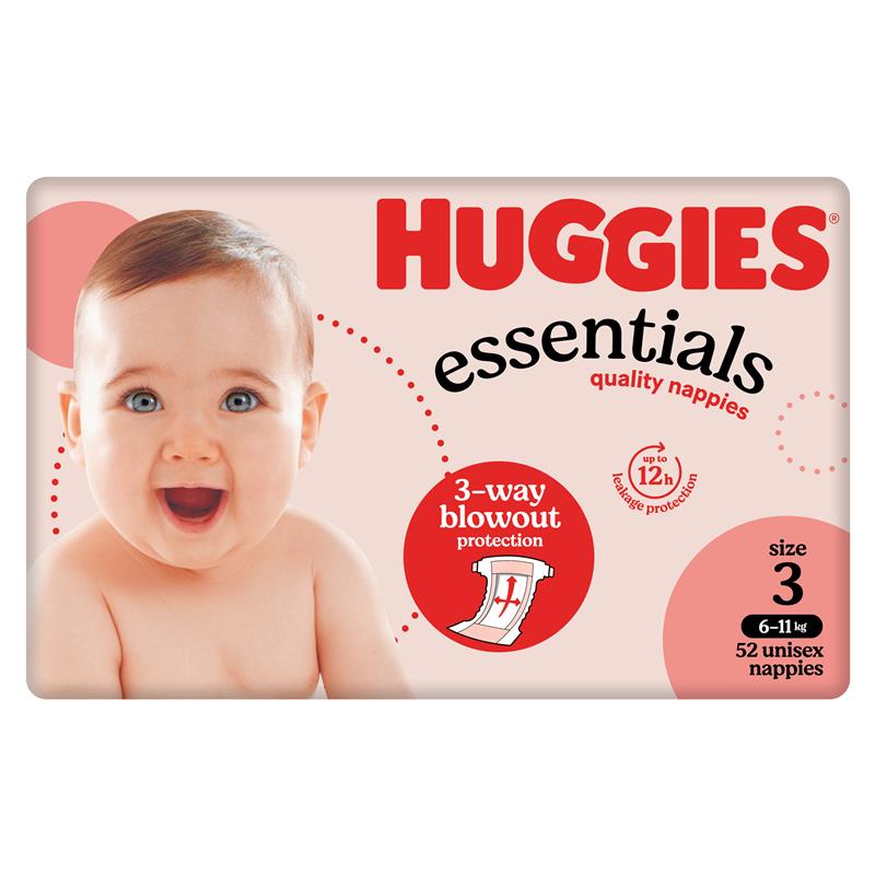 Load image into Gallery viewer, Huggies Essentials Size 3 6-11kg 52 Nappies
