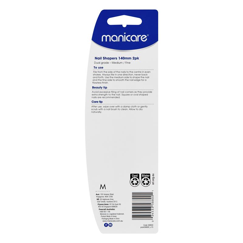 Load image into Gallery viewer, Manicare Nail Shapers 140mm 2 Pack Medium/Fine
