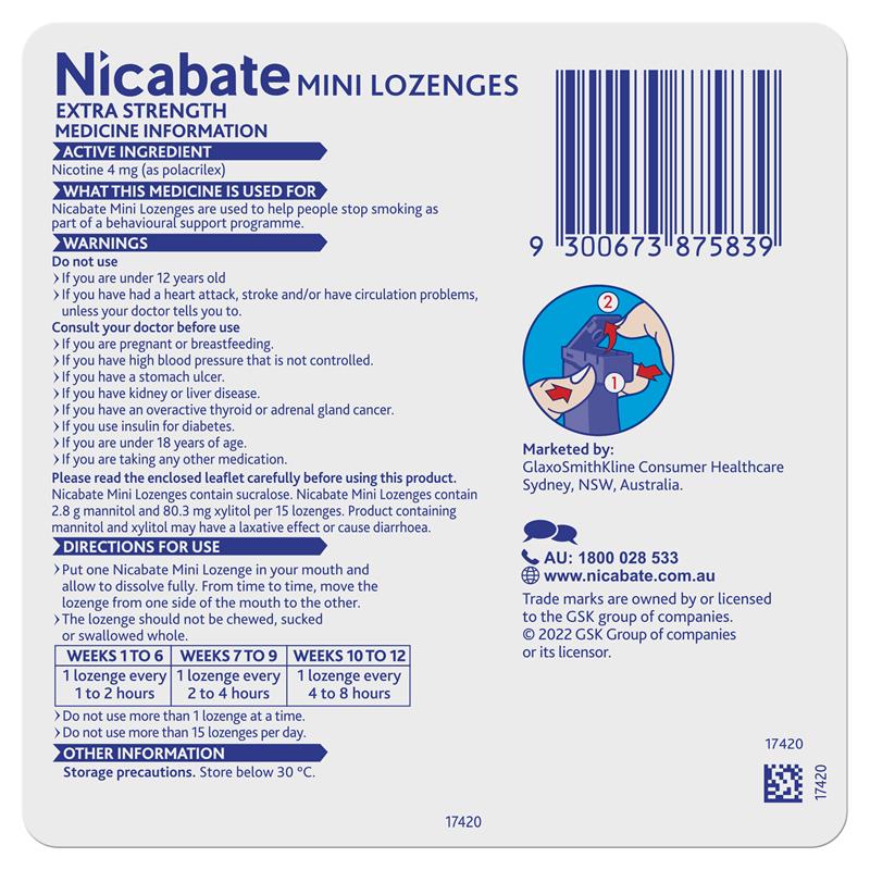 Load image into Gallery viewer, Nicabate Minis 4mg 20 Lozenges
