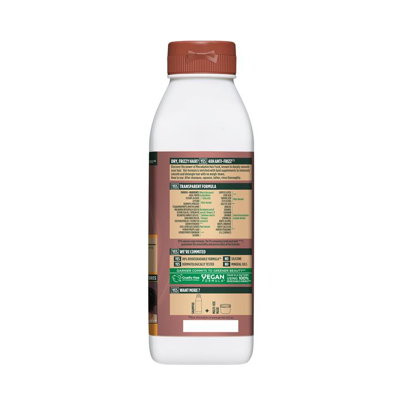 Load image into Gallery viewer, Garnier Fructis Hair Food Smoothing Macadamia Conditioner For Unruly Hair 350ml
