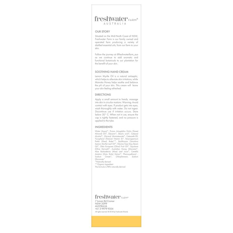 Load image into Gallery viewer, Freshwater Farm Lemon Myrtle + Manuka Honey Hand Cream 100ml
