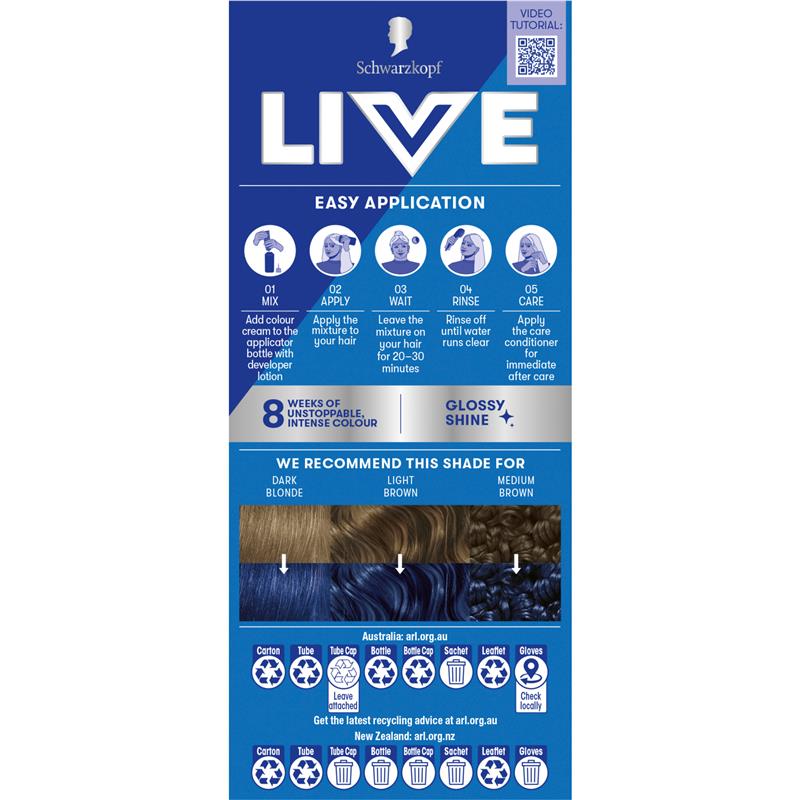 Load image into Gallery viewer, Schwarzkopf Live Colour Permanent Blue Mercury

